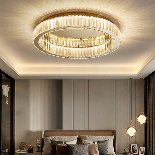 Elegante Runde Deckenleuchte In Gold
