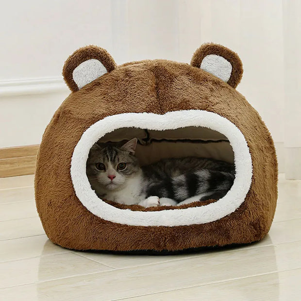 FurFrolic | Luxuriöses lustiges Katzenbett für kuschelige Haustiere - Brezella