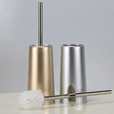 OpulentBrush | Stilvolle goldene Toilettenbürste mit Halterung - Brezella