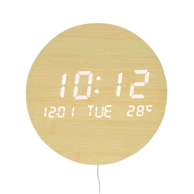 VivoWake | Schlichte Holz-LED-Uhr für eine grüne Arbeitsumgebung - Brezella