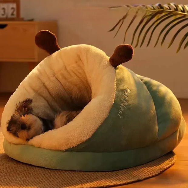 WärmeNest | Luxuriöses, zusammenklappbares Hundebett für kalte Jahreszeiten - Brezella