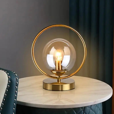 VitraLicht | Hochwertige Tischlampe aus Glas und Messing - Brezella