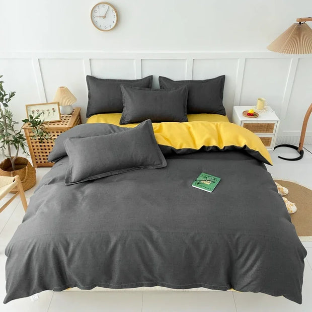 LandhausLinen | Stilvolles Streifen-Karo-Bettwäscheset - Brezella