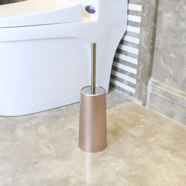 OpulentBrush | Stilvolle goldene Toilettenbürste mit Halterung - Brezella