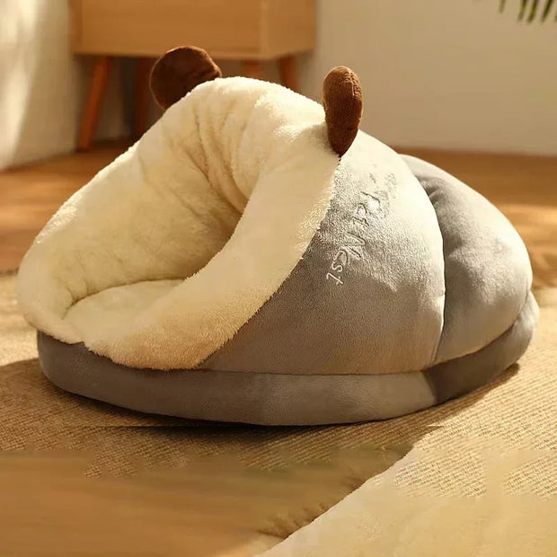 WärmeNest | Luxuriöses, zusammenklappbares Hundebett für kalte Jahreszeiten - Brezella