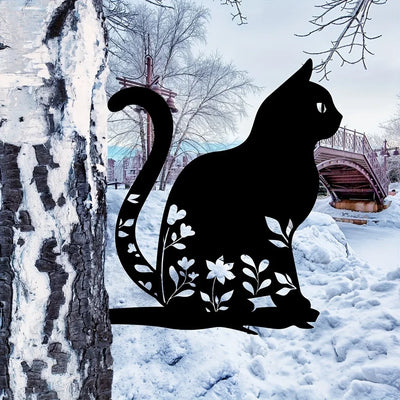 KatzenHarmonie | Metall-Silhouette einer Katze für den Garten - Brezella