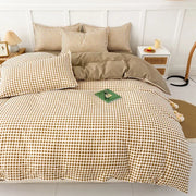 LandhausLinen | Stilvolles Streifen-Karo-Bettwäscheset - Brezella