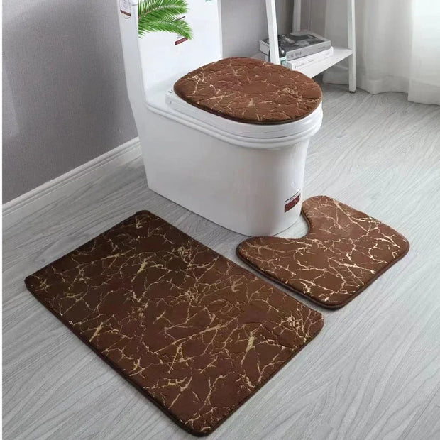 RegalMat | Luxus-Toilettenvorleger in Gold mit Antirutschfunktion - Brezella
