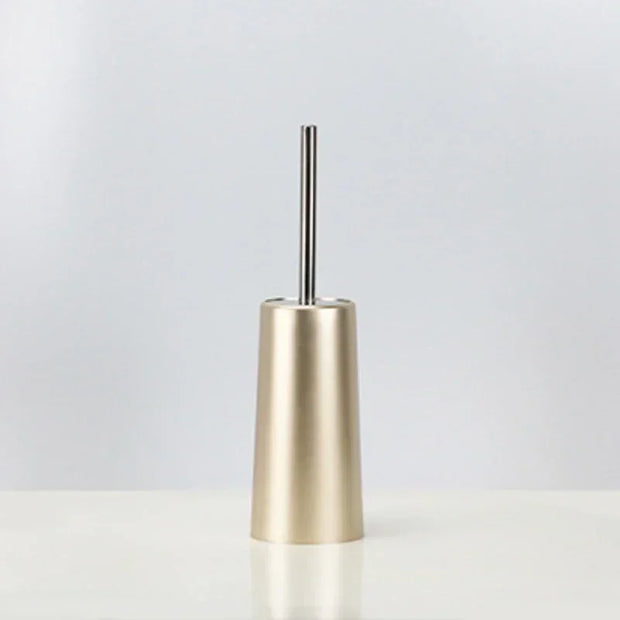 OpulentBrush | Stilvolle goldene Toilettenbürste mit Halterung - Brezella