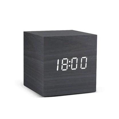 PureTimeGlow | Multifunktionale LED-Uhr aus Holz - Brezella