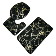 OpulentMarble | Luxus-WC-Matten-Set mit Streifen - Brezella