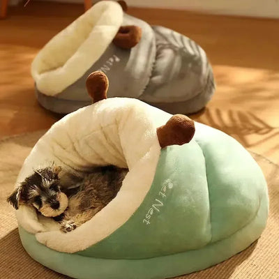WärmeNest | Luxuriöses, zusammenklappbares Hundebett für kalte Jahreszeiten - Brezella