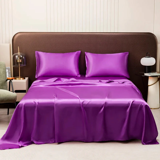 EleganzSchwarz | Satin-Bettwäsche in edlem Schwarz - Brezella