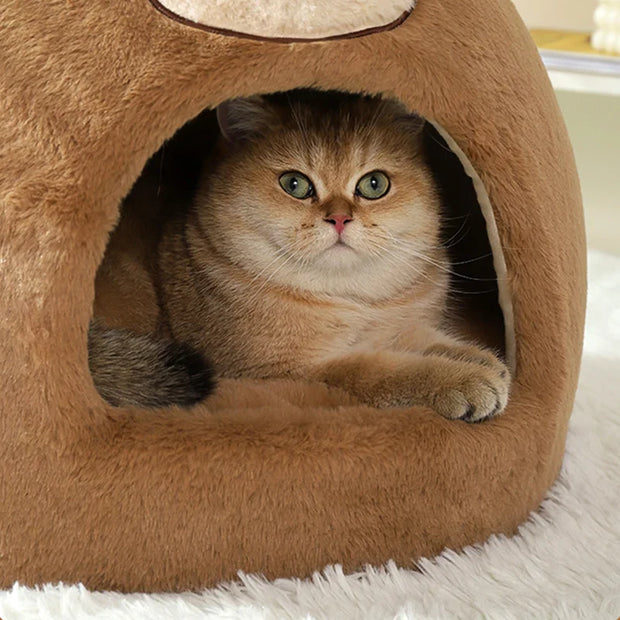 FurCocoon | Luxuriöses Indoor-Schlafbett für Katzen und Hunde - Brezella