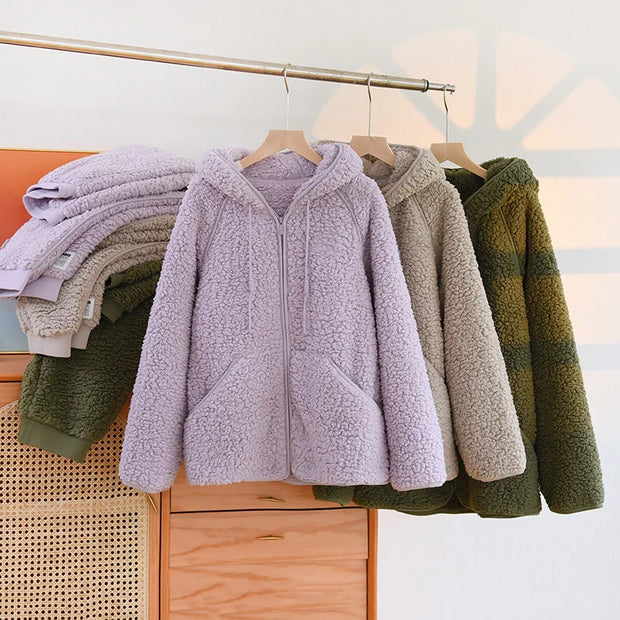 SchlafKuschel | Weiches Fleece-Pyjama-Set in Koral für Damen - Brezella
