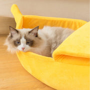 CuddleBanana | Lustiges und warmes Katzenbett mit Stil - Brezella