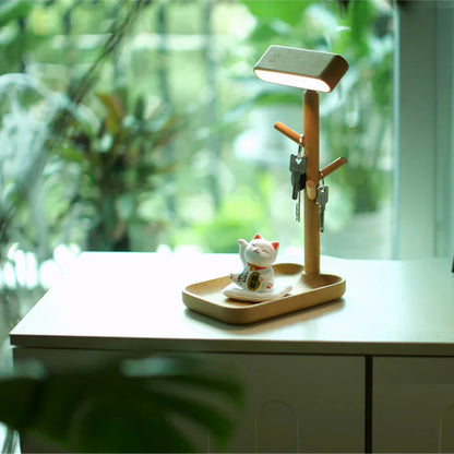 LumiStore | Elegante LED-Tischleuchte mit integriertem Stauraum
