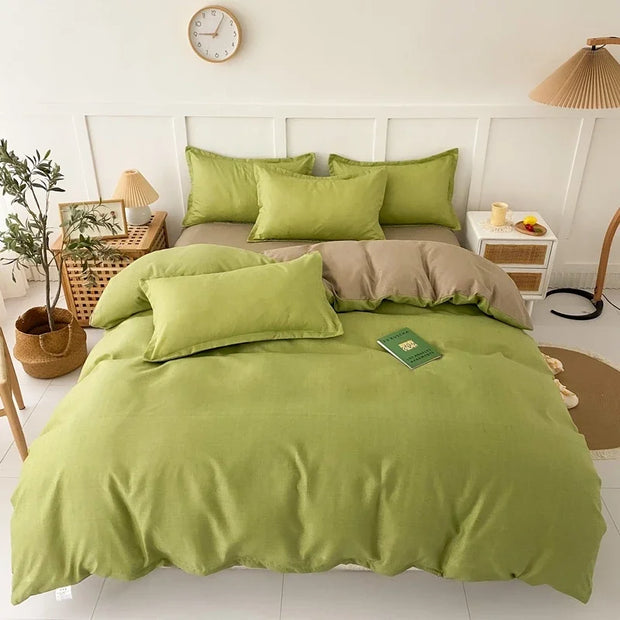 LandhausLinen | Stilvolles Streifen-Karo-Bettwäscheset - Brezella