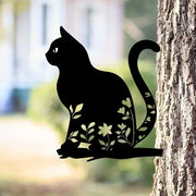 KatzenHarmonie | Metall-Silhouette einer Katze für den Garten - Brezella