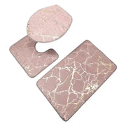 OpulentMarble | Luxus-WC-Matten-Set mit Streifen - Brezella