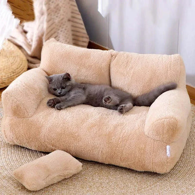 SofaPfote | Luxuriöses Katzenbett für gemütliche Wintertage - Brezella