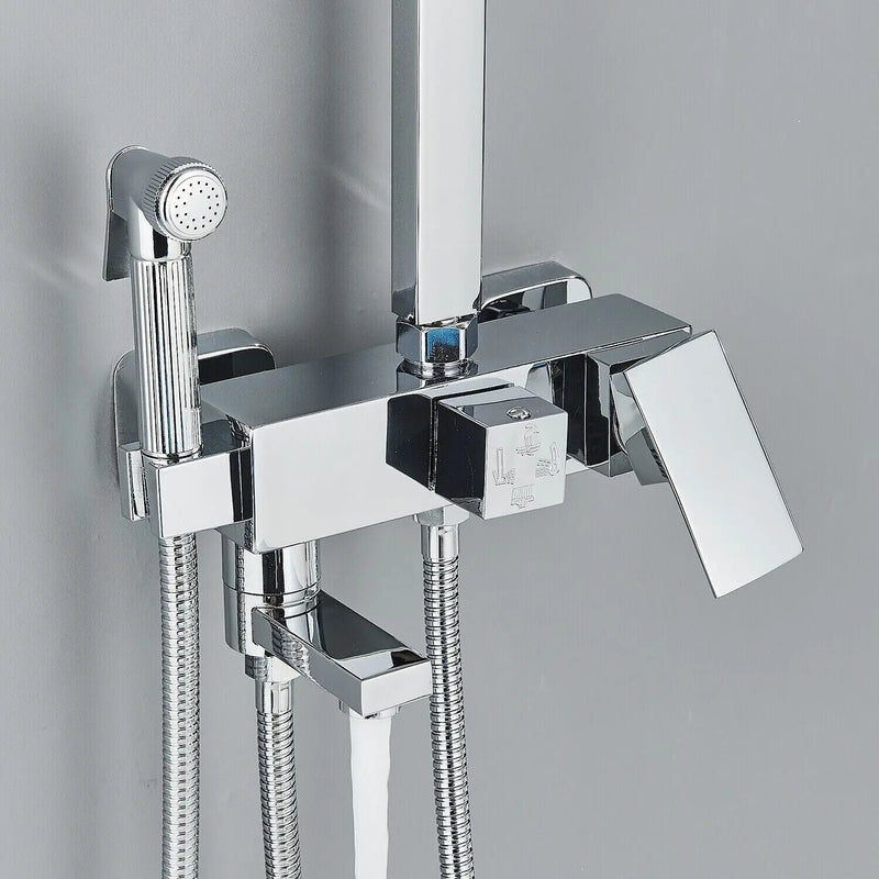 AquaBrass | Luxus-Messing-Duscharmatur mit Regenbrause - Brezella