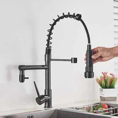 TouchSteel | Stilvolle Küchenarmatur mit doppeltem Auslauf - Brezella