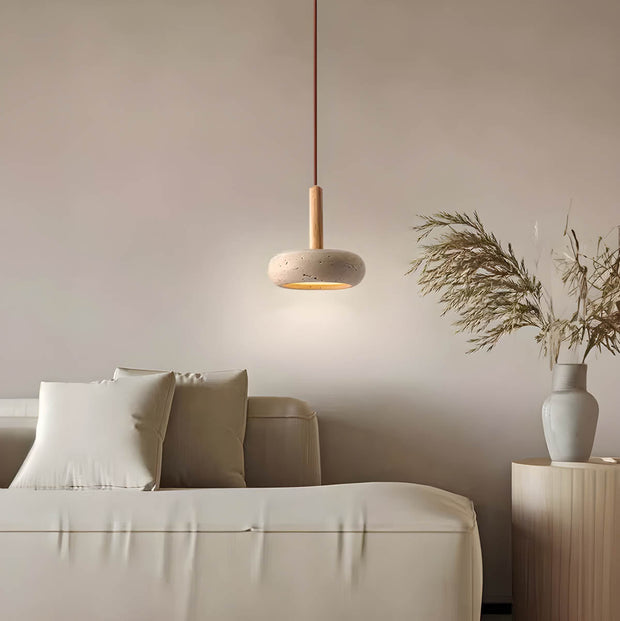 NaturLicht | Zeitlose Deckenlampe aus edlem Travertinstein - Brezella