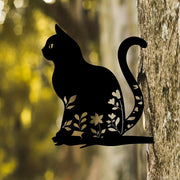 KatzenHarmonie | Metall-Silhouette einer Katze für den Garten - Brezella