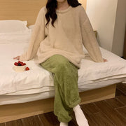 FluffigeNacht | Damen Pyjama Set aus weichem Fleece - Brezella