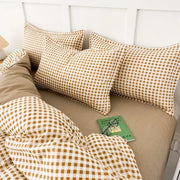 LandhausLinen | Stilvolles Streifen-Karo-Bettwäscheset - Brezella