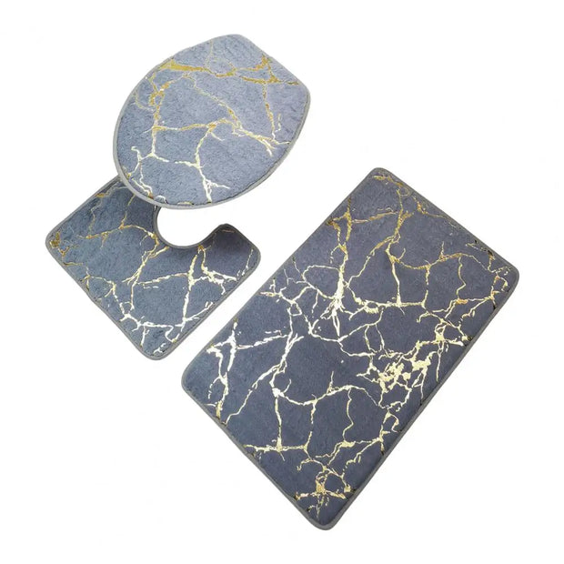 OpulentMarble | Luxus-WC-Matten-Set mit Streifen - Brezella