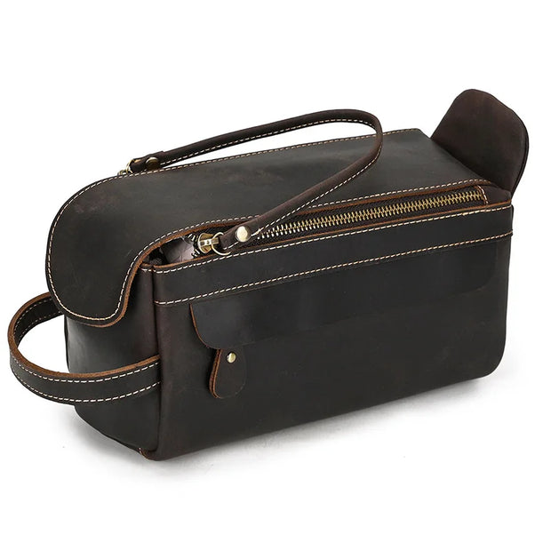 TimelessCase | Klassische Kulturtasche aus hochwertigem Leder - Brezella
