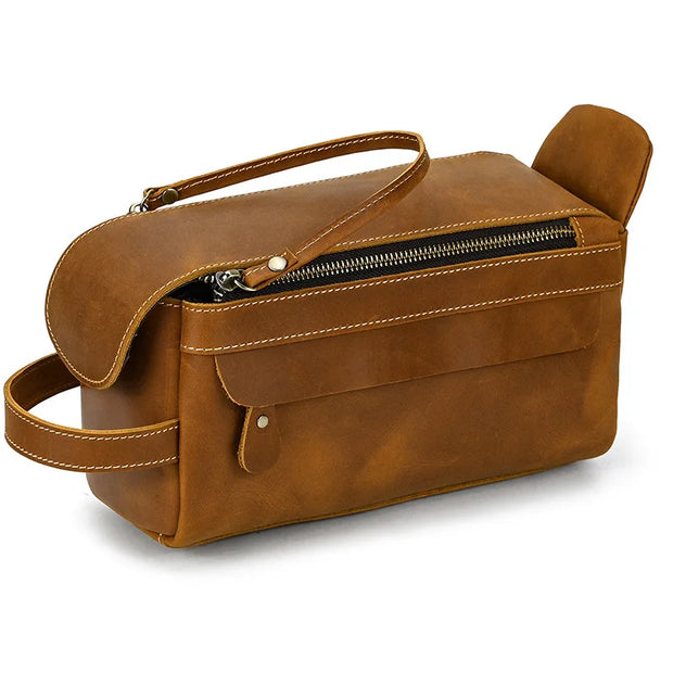 TimelessCase | Klassische Kulturtasche aus hochwertigem Leder - Brezella