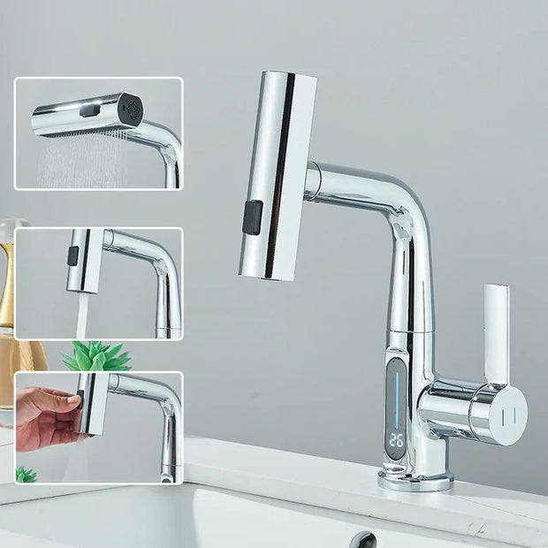 AquaSense | Elegante Badarmatur mit Temperaturanzeige - Brezella
