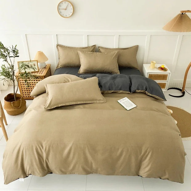 LandhausLinen | Stilvolles Streifen-Karo-Bettwäscheset - Brezella