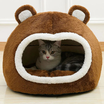 FurFrolic | Luxuriöses lustiges Katzenbett für kuschelige Haustiere - Brezella