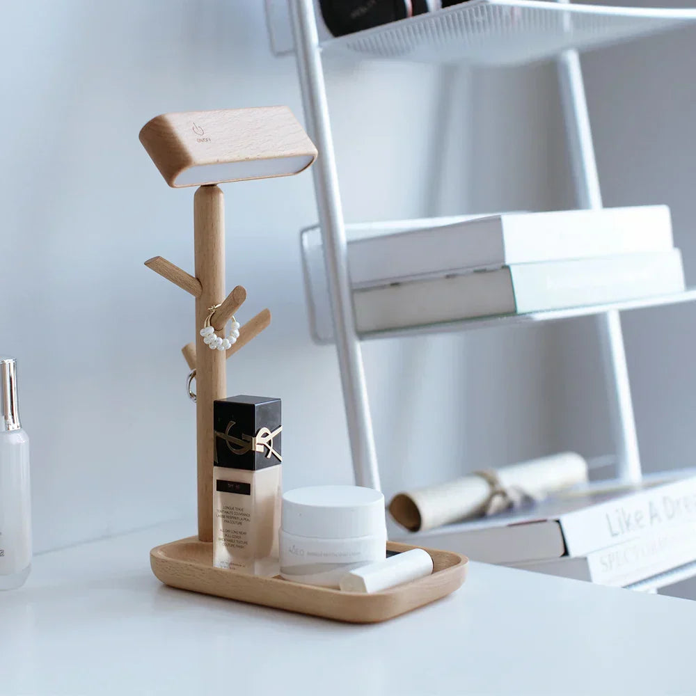 LumiStore | Elegante LED-Tischleuchte mit integriertem Stauraum