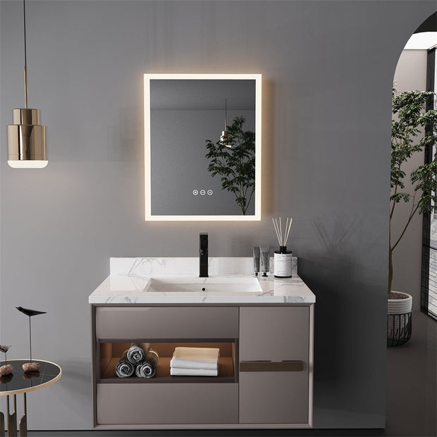 VivaMirror | Moderner LED-Spiegel mit Touch Control und dimmbarer Helligkeit - Brezella