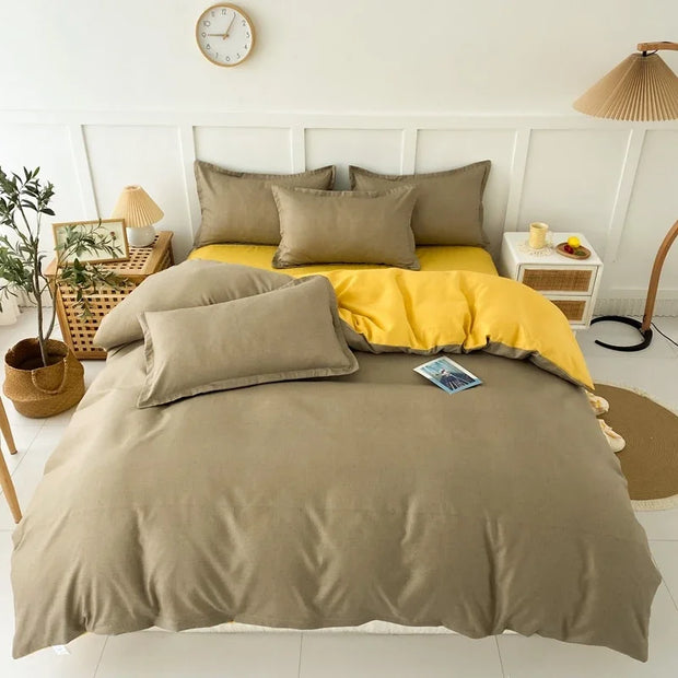 LandhausLinen | Stilvolles Streifen-Karo-Bettwäscheset - Brezella