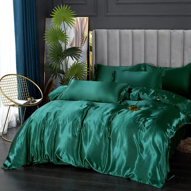SilkEleganz | Satin-Bettwäsche-Set für luxuriöse Nächte - Brezella