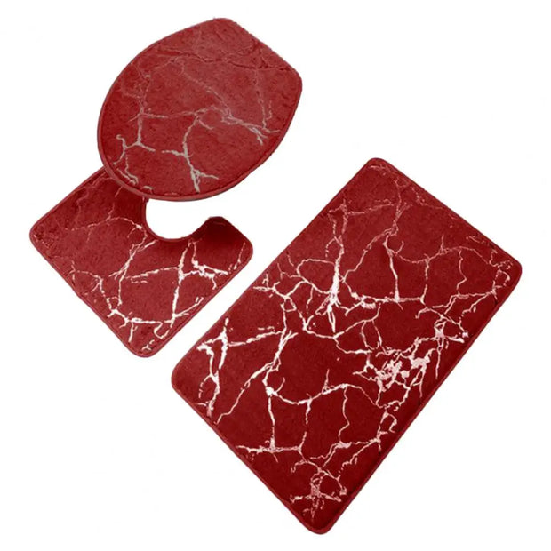 OpulentMarble | Luxus-WC-Matten-Set mit Streifen - Brezella