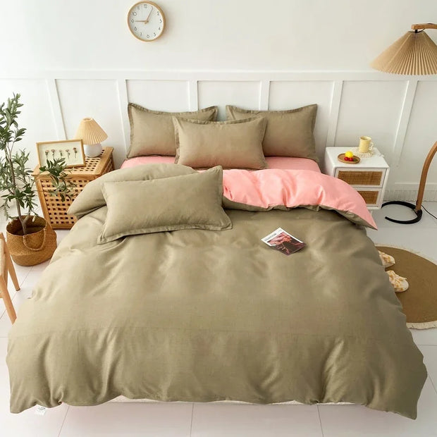 LandhausLinen | Stilvolles Streifen-Karo-Bettwäscheset - Brezella