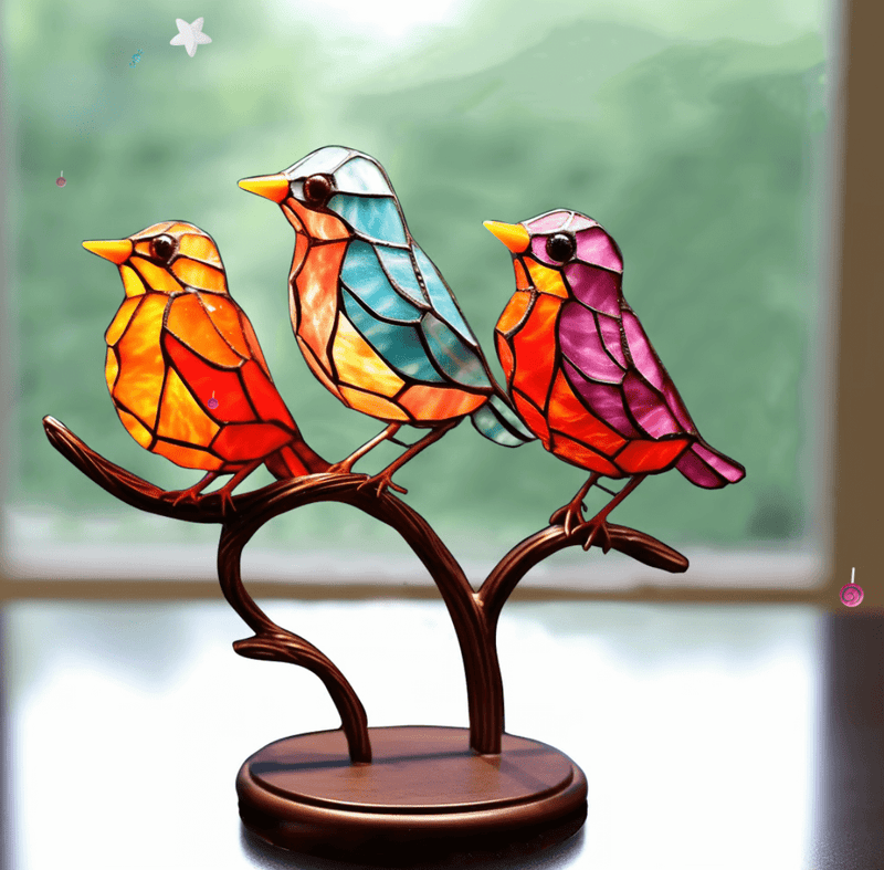 StainGlassWing | Dekorative Glasmalerei Vogel Ornament - Brezella