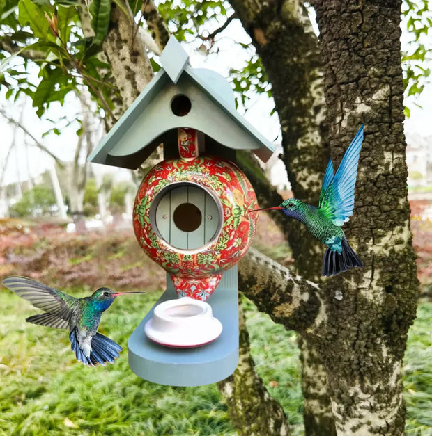 BirdNest | Bunte und komfortable Teekannen-Vogelfutterstation - Brezella
