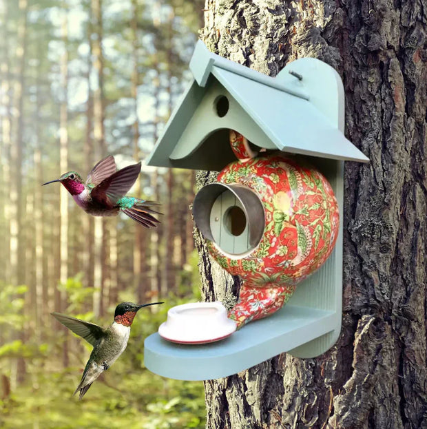 BirdNest | Bunte und komfortable Teekannen-Vogelfutterstation - Brezella