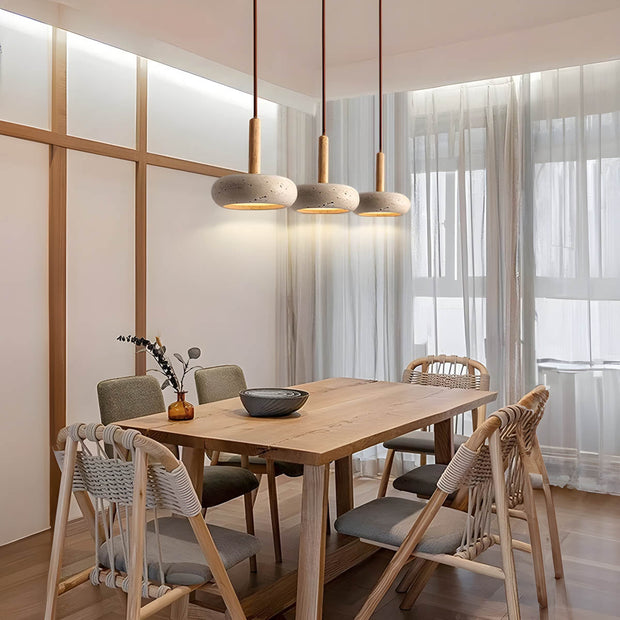 NaturLicht | Zeitlose Deckenlampe aus edlem Travertinstein - Brezella