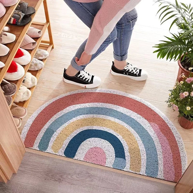 VibrantTritt | Regenbogen-Türmatte in halbrunder Form - Brezella