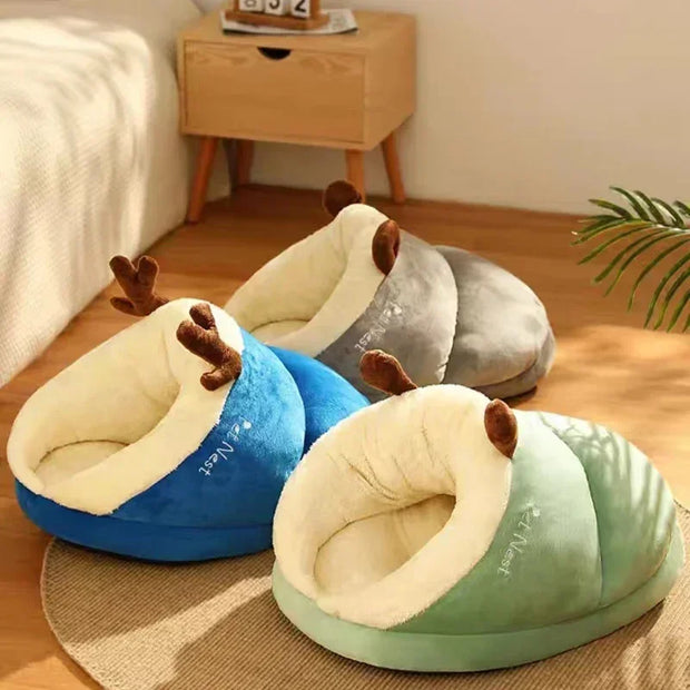 WärmeNest | Luxuriöses, zusammenklappbares Hundebett für kalte Jahreszeiten - Brezella