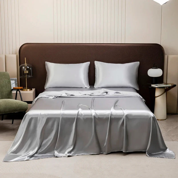 EleganzSchwarz | Satin-Bettwäsche in edlem Schwarz - Brezella